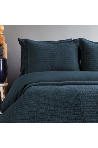 İssimo Home Savanna Lacivert Çift Kişilik Yıkanmış %100 Pamuk Pop Lacivert