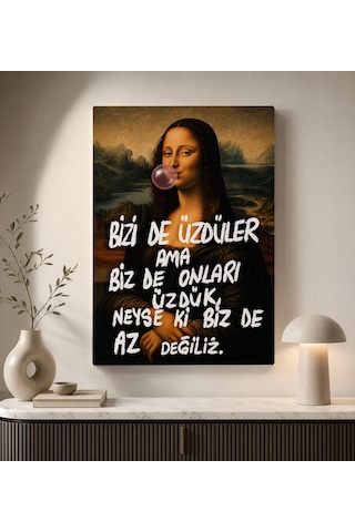 Bk Gift Vintage Klasik Sanat Esprili Sözlü Dekoratif Kanvas Tablo - 12 Çok Renkli