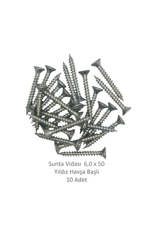 Sunta Vidası, 6,0 X 50 Mm, 10 Adet, Yhb Vida 6 x 50
