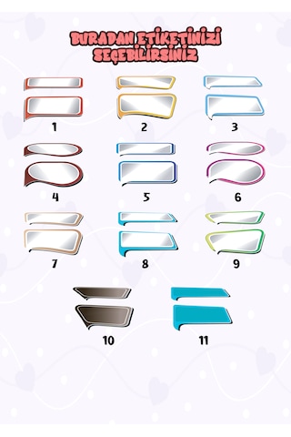 Okul Etiketi Kalem Defter Etiketi İsme Özel Etiket Set09