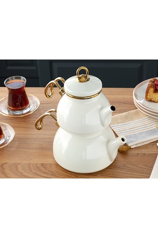 English Home Perro Emaye Mini Çaydanlık 0.5 Lt 1 Lt Beyaz