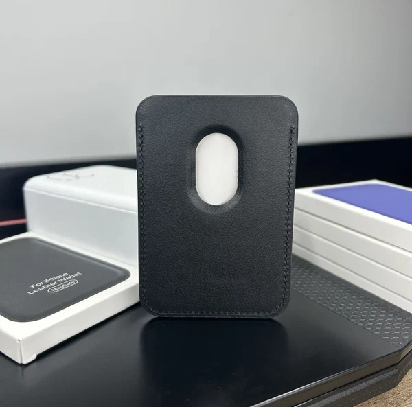 Magsafe Deri Cüzdan Kartlık Tüm Modellerle Uyumlu - Bordo Siyah