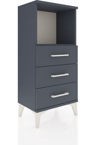 Arges Komodin Tek Raflı 3 Çekmeceli 44x30x96 Antrasit-antrasit Antrasit