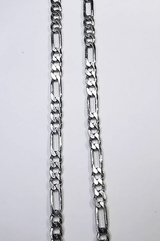 Omar Silver Unisex Figaro 3,6 Mm Rodyum Kaplama Gümüş Kolye Zinci-Rodyum Kaplama-55 Cm