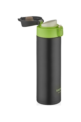 Shotay St-8014 450ml Siyah Çelik Termos Siyah