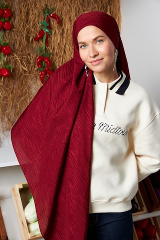 Mirsoy Scarf Ritmik Desen Pamuk Jakar Şal Bordo