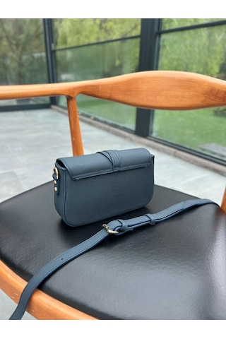 Mft Leather Hakiki Deri Kadın Çanta Viola 1524 Flother Mat Lacivert