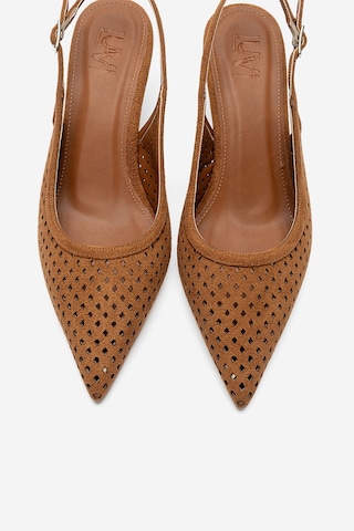 Luvishoes Uvıen Taba Süet Kadın Topuklu Ayakkabı