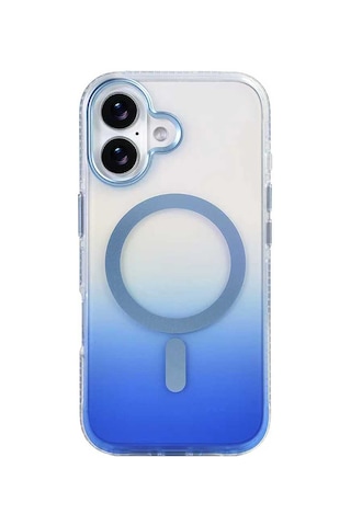 Apple Uyumlu iPhone 17 Kılıf M-safe Şarj Özellikli Transparan Renk Geçişli Zore Toros Kapak Gri