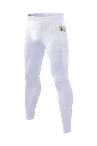Ximistore9 Erkek Spor Tayt Beyaz 2xl - Esnek, Hızlı Kuruyan, Nem Emici, Rahat Bel Bantlı, Cepli Beyaz