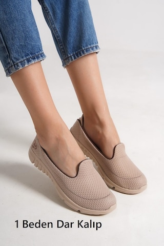 Kadın Fileli Bez Yazlık Spor Babet Ten