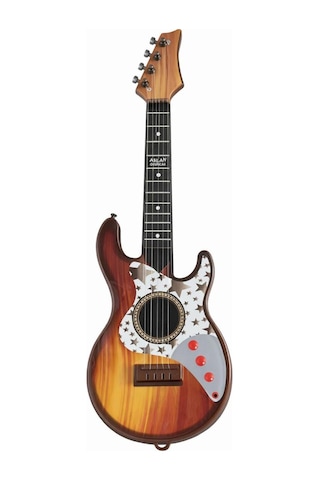Rock Gitar 50 Cm Akort Edilebilir Oyuncak Kahverengi