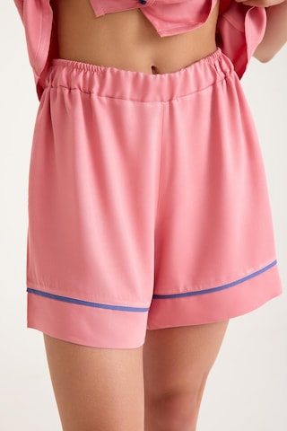 Amarelle Dream Pembe Viskon Kısa Kollu Şortlu Önden Düğmeli Pijama Takım Pembe