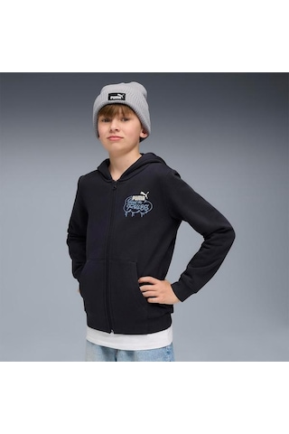 Puma Mid 90s Full Zip Çocuk Lacivert Kapüşonlu Ceket Lacivert