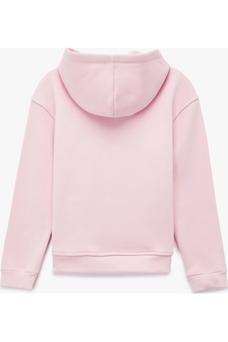 Koton Kedi Baskılı Şardonlu Cep Detaylı Uzun Kollu Kapşonlu Sweatshirt Pembe 7wkg10049ak Gül