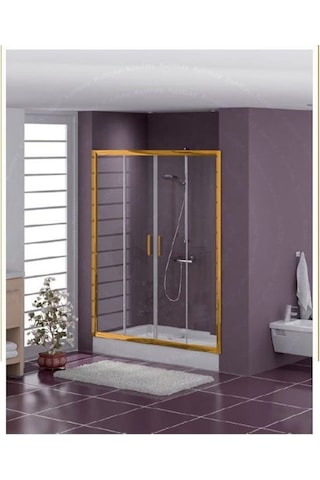 Blackline İki Duvar Arası Gold Duşakabin Temperli Cam H: 190 150 x 159 CM Blackline İki Duvar Arası Gold Duşakabin Temperli Cam H: 190 150 x 159 CM