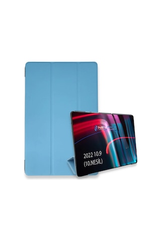 Apple iPad Uyumlu 2022 10.9 10.nesil Kılıf Tablet Smart Kılıf - Mavi Arka Kapak