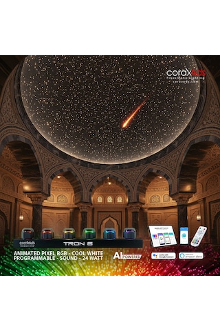 Hamam, Sauna, Spa Aydınlatma Ambiyans Tavan Yıldız Fiber Optik Seti - Mini Çok Renkli
