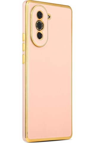 Huawei Uyumlu Nova 10 Kılıf Zore Kenarı Gold Renk Silikon Bark Kapak