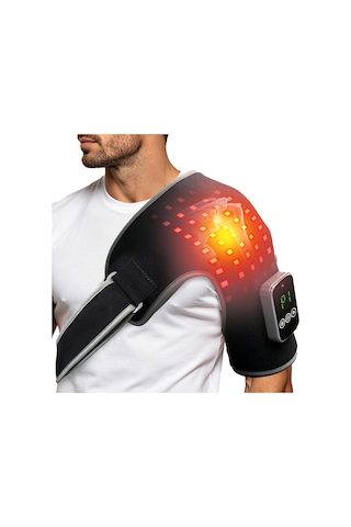 Wingfly Üçlü Yöntem Omuz Masajı, 3 Ayarlanabilir Isıtmalı Kablosuz Isıtmalı Omuz Masaj Yastığı, 3 Titreşim Modu, 5000mah Pil Ve Led Dokunmatik Panel, Ev, Ofis İçin İdeal