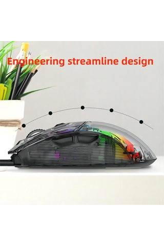 Springsun "profesyonel Oyun Faresi: 12800 Dpı, 7 Programlanabilir Tuş, Rgb Aydınlatma, Ergonomik Tasarım" 001