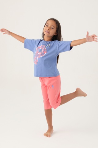 U.s. Polo Assn. Kız Çocuk Mavi Pijama Takım 50315467-vr036 Mavi