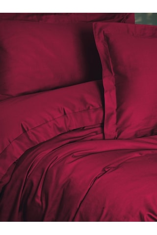 Cotton Box Elegant Saten Çift Kişilik Nevresim Takımı Bordo