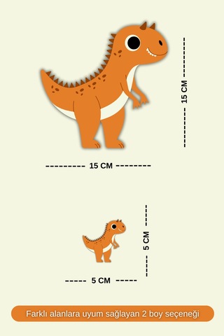 Dinozor Temalı Çocuk Odası Sticker Seti Dolap & Duvar Dekoru Çok Renkli