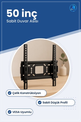 Tv Askı Aparatı Sabit Duvar Askısı İla 50 İnç İle 127 Cm Led Lcd