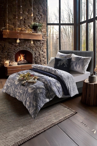 Ranforce Nevresim Takımı Pera Tek Kişilik Lacivert-beyaz