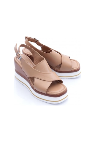 Dgn 722-24170 Kadin Mega Kalin Taban Sandalet Capıcıno