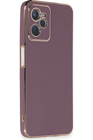 Gld-spt- Newface Realme C35 Kılıf Volet Silikon - Mor