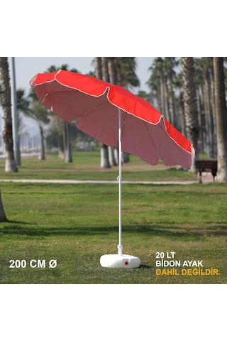Kırmızı Plaj Şemsiyesi 200 Cm Ø