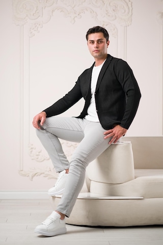 Regular Fit Sivri Yaka Torba Cepli Kendinden Çizgili Düğmeli Erkek Triko Hırka 001