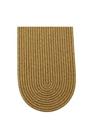Jutty Hasır Görünümlü Jüt Dokuma Oval Natural Düz Dekoratif Runner 25x90 Mutfak Salon Masa Örtüsü Naturel