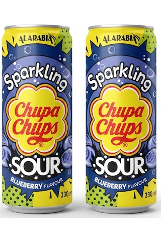 Chupa Chups Sparkling Sour Blueberry Flavour - Ekşi Yaban Mersini Aromalı Gazlı İçecek 330 Ml 2 Adet
