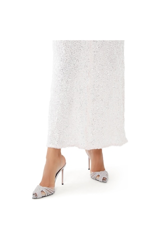Aquazzura Gatsby 105 Kristal Slingback Topuklu Ayakkabı - Gümüş