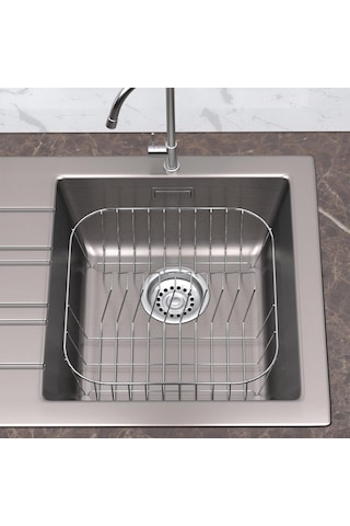 Teknotel Lavabo Evye Tabaklık Bulaşıklık Krom Kb081 Gümüş