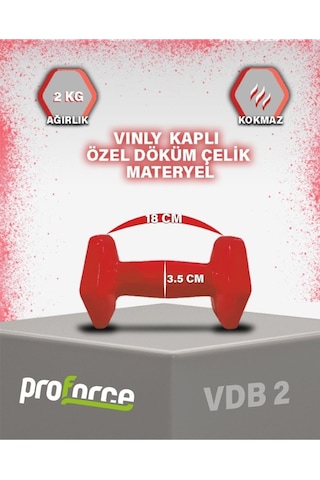 Vdb Dışı Vinil Kaplı Içi Çelik Döküm Ağırlık Dambıl 2 Kg -tek Ade