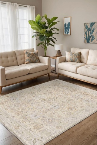 Depoba Murans Kadife Modern Kaymaz Pamuk Tabanlı Yıkanabilir Antibakteriyel Salon Halısı 160x230 Diğer