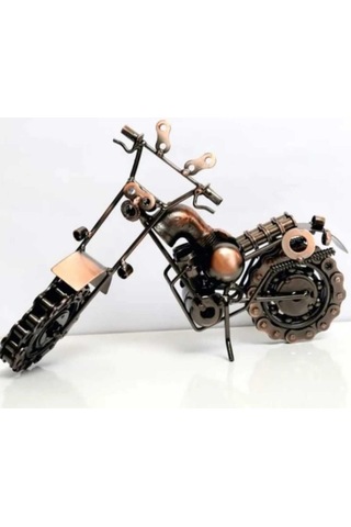 El Yapımı Motosiklet Figürler Modeli Retro Vintage Ev-ofis Dekoratif Metal Süs Büyük Boy