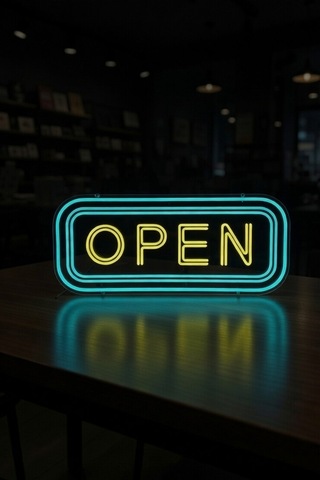 Open / Açık Tasarımlı Dekoratif Aydınlatma Mavi-sarı 25x12cm 603-1