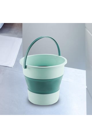 Homyl Araba Yıkama Balık Tutma Kampı Için Katlanabilir Kova Mavi-yeşil Mavi - Yeşil