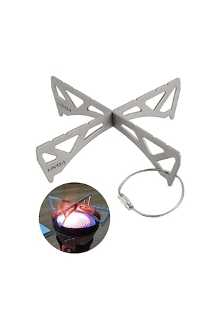 Reedark Titanyum Kamp Fırın Stantı - Msr Taşıma Destek Aparatı, Ultra Hafif, Kampçı İçin Piknik Bbq Erişim Gereci Gümüş