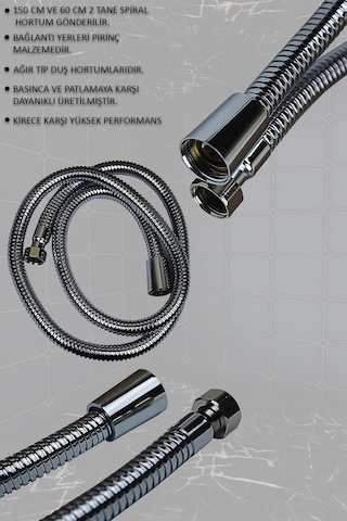 Siyah Krom Robot Duş Seti Tepe Yağmurlama Duş Seti Duş Başlığı Duş Hortum Robot Duş Seti Duş Başlığı Siyah - Krom