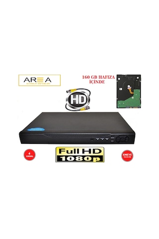 2Mp 1080 Full Hd H265+Pl Güvenlik Kayıt Cihazı 250 Gb Hdd İçinde