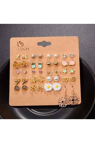 Samdoo 20 Çift Kadın Küpe Seti - Gümüş Ve Bow Desenli, Gündelik & Özel Davetler İçin Zevkli Aksesuarlar Diğer