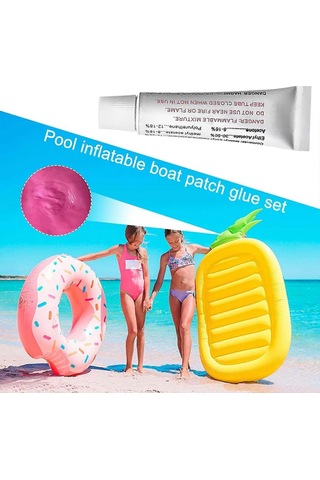 Ximistore9 Hava İle Dolu Yüzme Havuzu Tamir Seti: Mavi Tamir Plakaları 2 Adet Ve Yapıştırıcı - Gökyüzü Mavisi