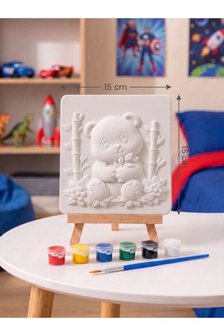 15x15 Panda Taş Boyama Seti Çocuk Ve Yetişkin Hobi Kiti