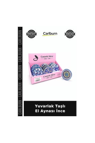 Yuvarlak Taşlı El Aynası İnce Makyaj Aksesuarı Şık Hediye Özel Tasarım